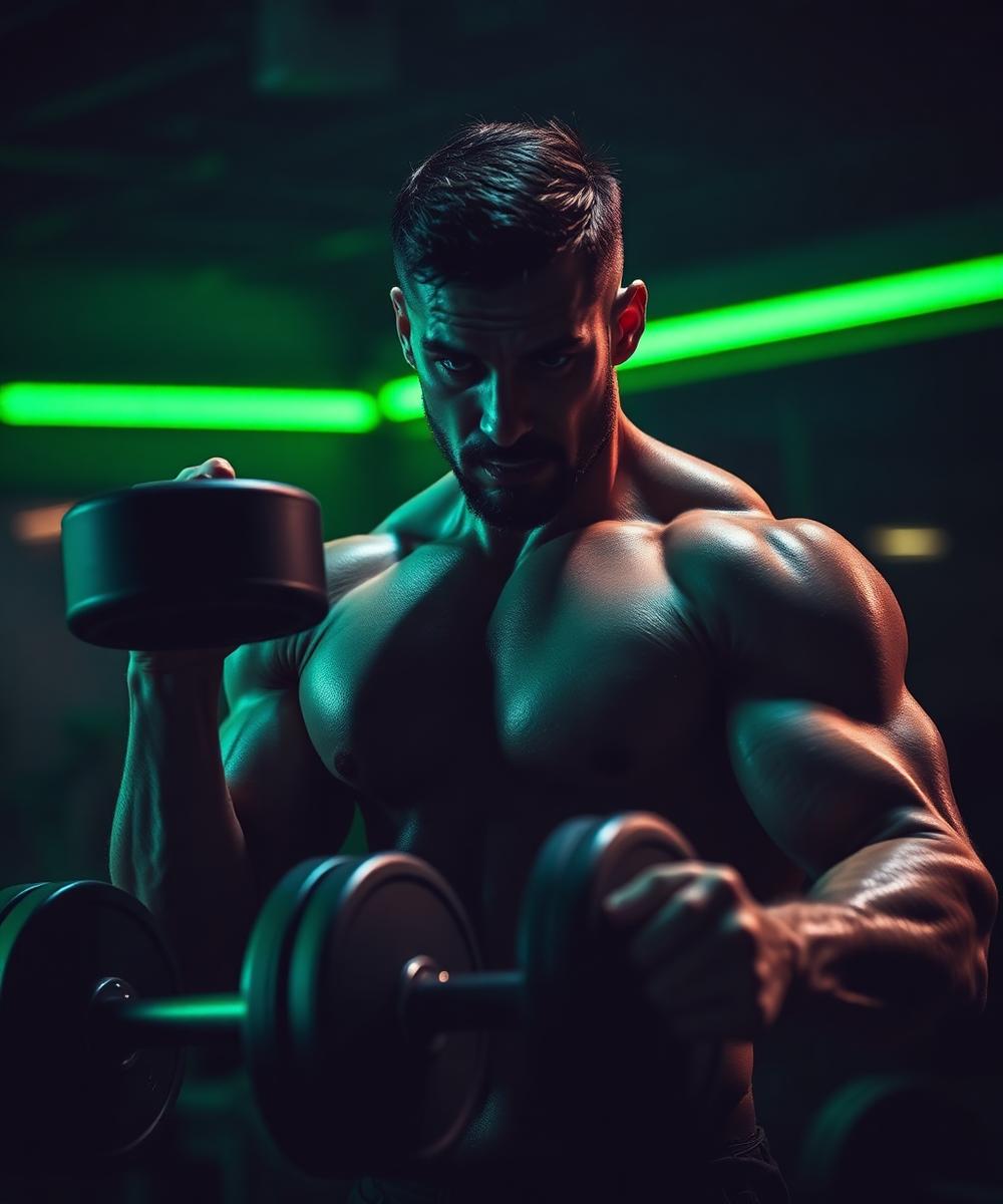 Homem treinando musculação