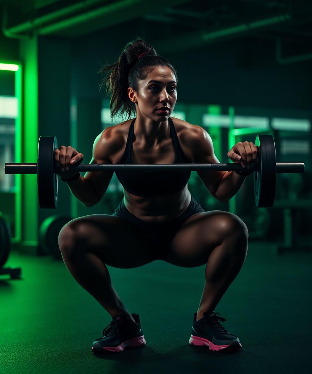 Mulher treinando musculação